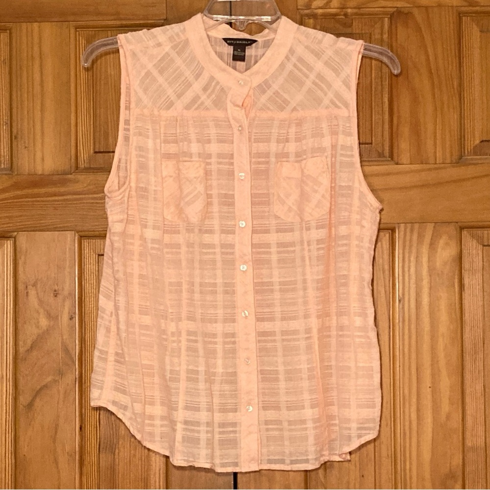 NWOT Bit & Bridle vintage 90s Sleeveless Top Blouse Orange Size XL Extra Large